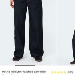 Edikted Women's Straight Leg Jeans - Dark Blue